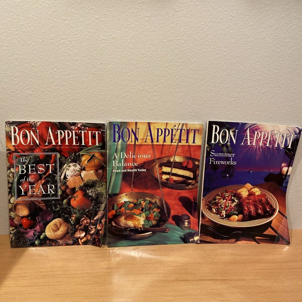 VINTAGE Lot of‎ 3 ISSUES of BON APPETIT Magazine 1993 - January February July